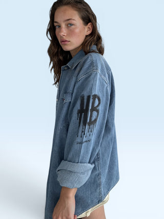 'Basic but Personalized' Painted Denim Shirt