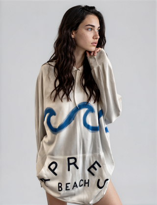 'APRES BEACH' PAINTED HOODIE