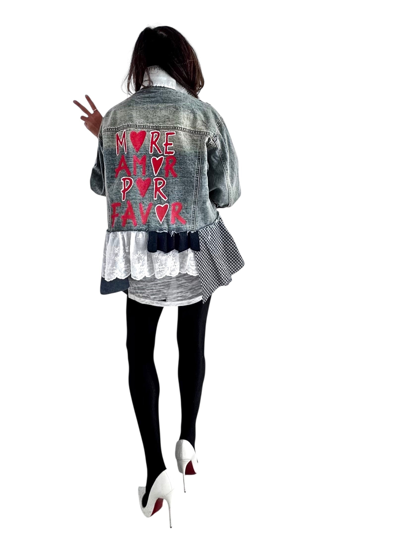 'Amor Por Favor' Painted Jacket