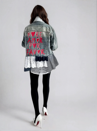 'Amor Por Favor' Painted Jacket