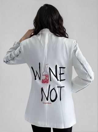 'Wine Not' Painted Blazer