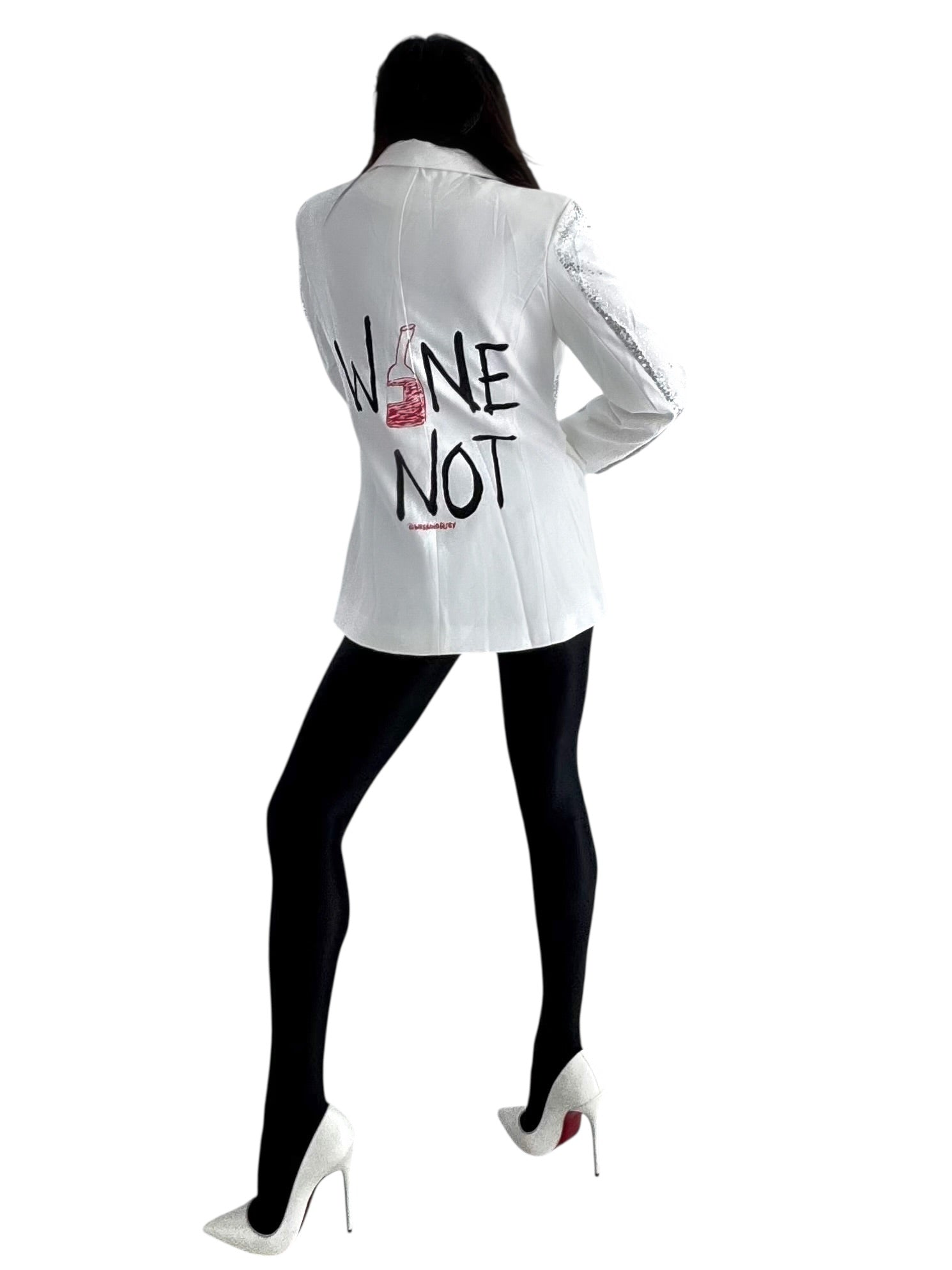 'Wine Not' Painted Blazer