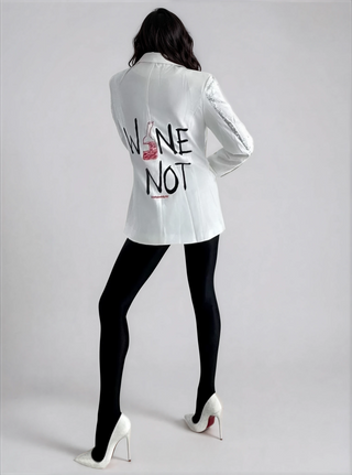 'Wine Not' Painted Blazer