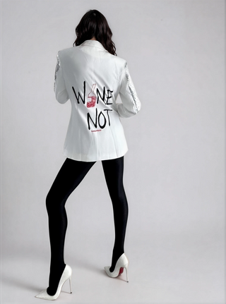'Wine Not' Painted Blazer