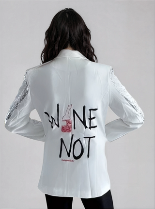 'Wine Not' Painted Blazer