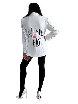 'Wine Not' Painted Blazer