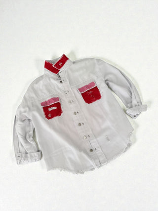 'Cool Blooms' Painted Jacket