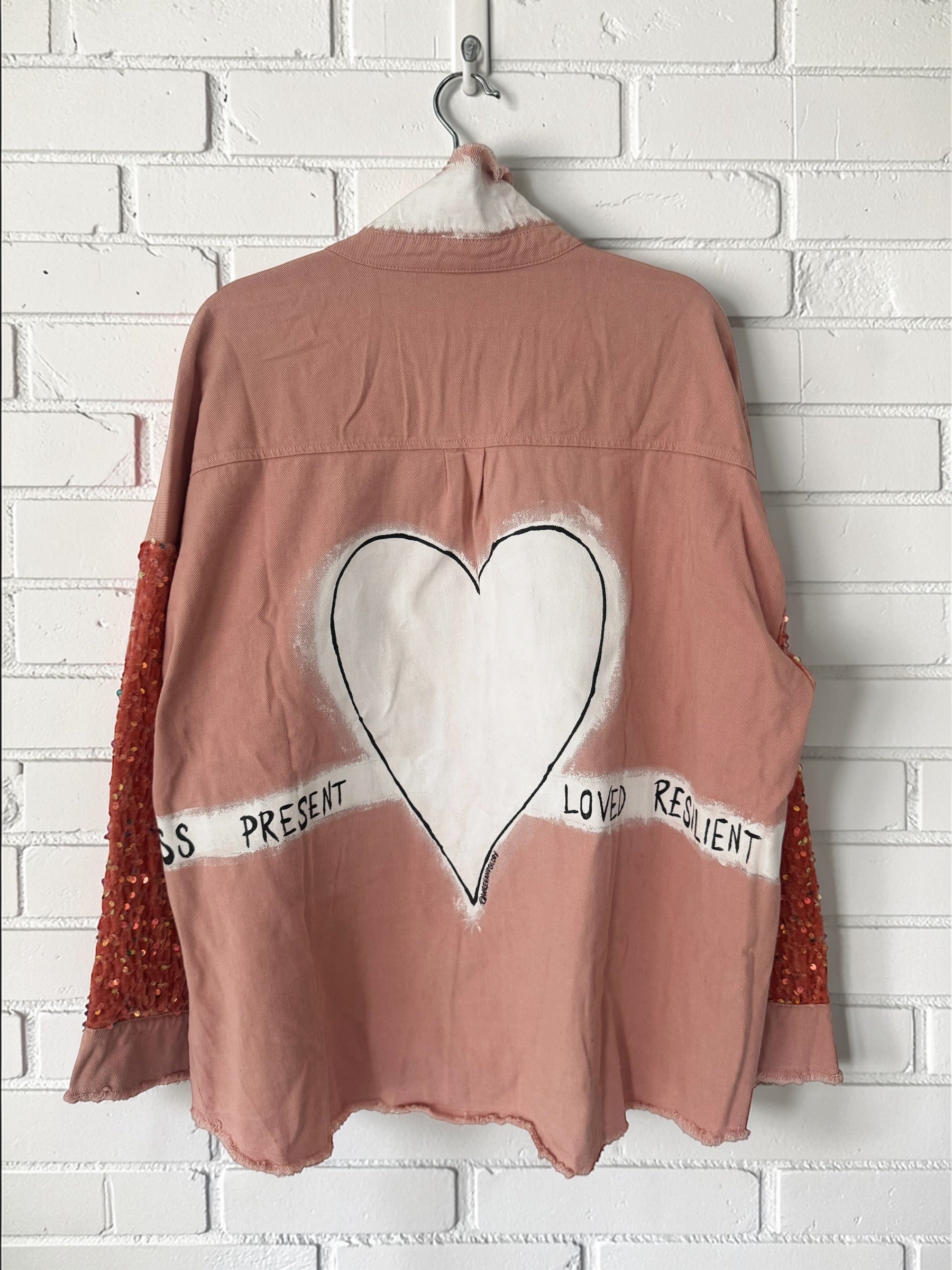 'Radiant Heart' Painted Jacket