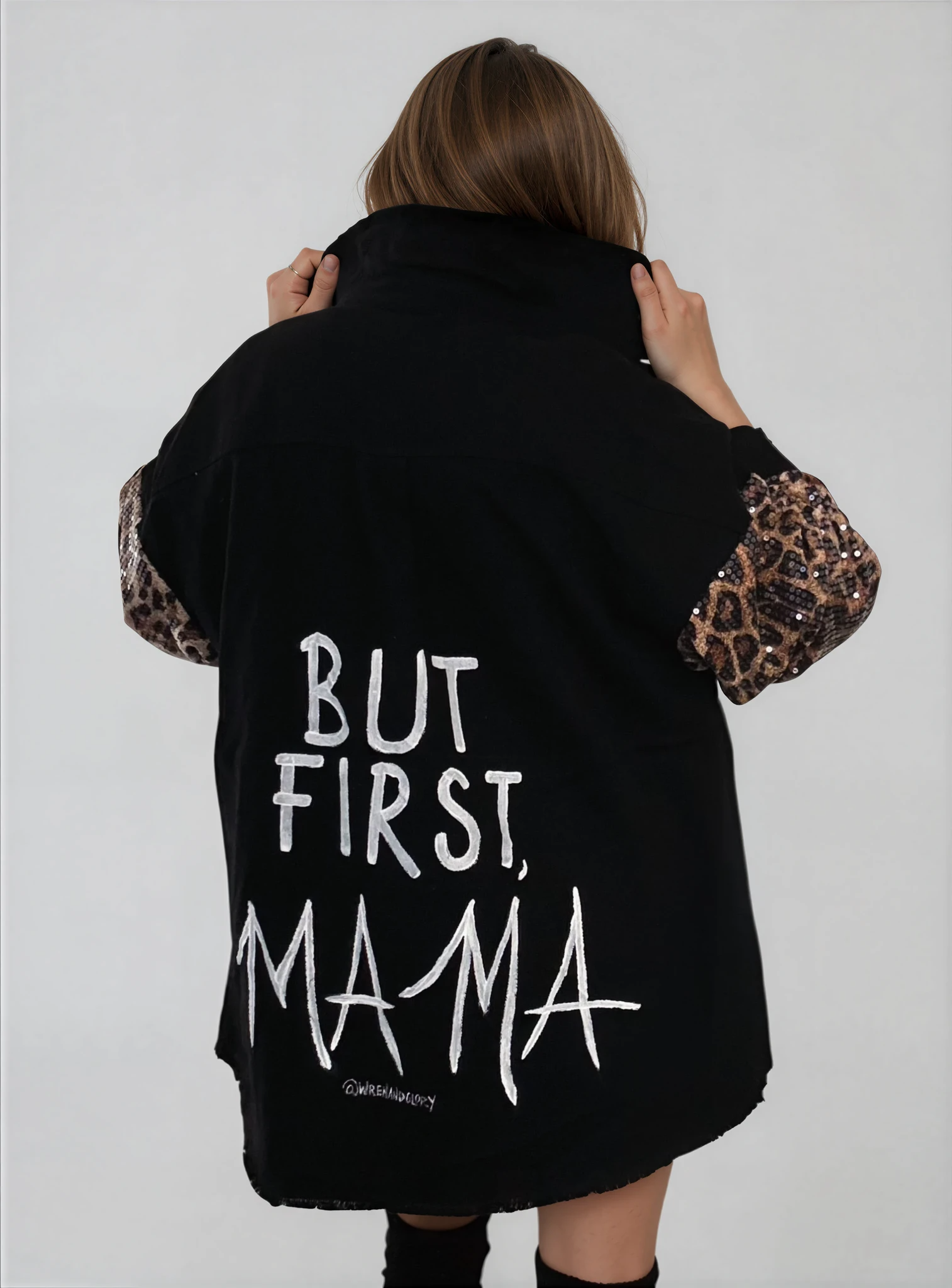 'Mama First' Painted Jacket