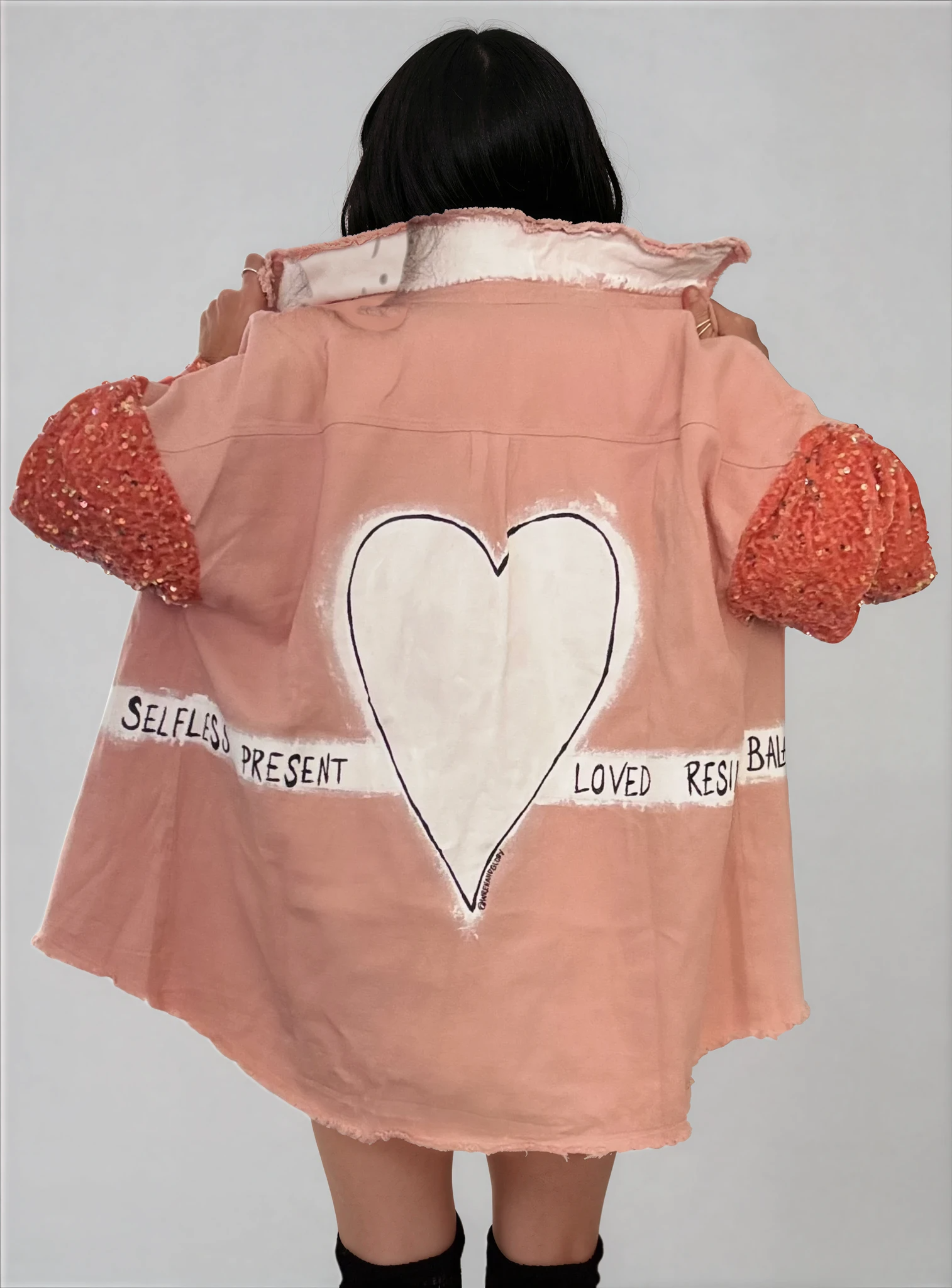 'Radiant Heart' Painted Jacket