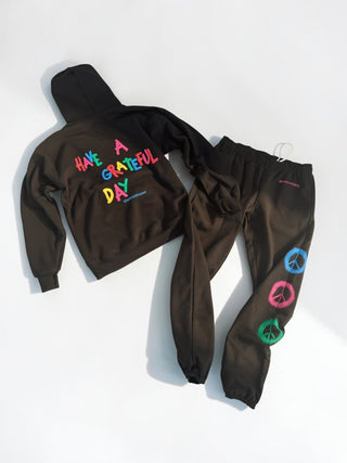 'Grateful' Painted Sweatshirt Set