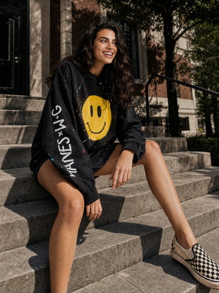 'Smiling Splatter' Hanes x W+G Crewneck