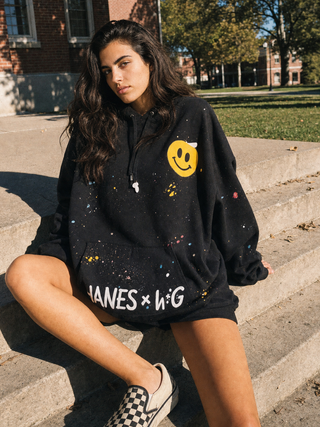 'Smiling Splatter' Hanes x W+G Hoodie