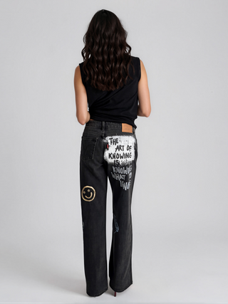 'Simple Thoughts' Painted Levi's Jeans