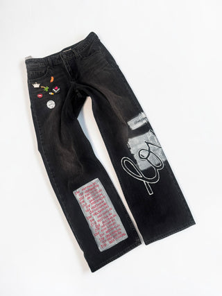'Simple Thoughts' Painted Levi's Jeans