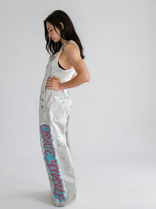 'Create Yourself' Painted Overalls