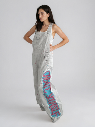 'Create Yourself' Painted Overalls