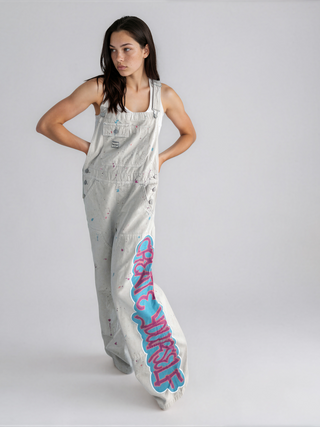 'Create Yourself' Painted Overalls