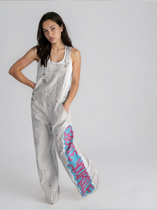 'Create Yourself' Painted Overalls