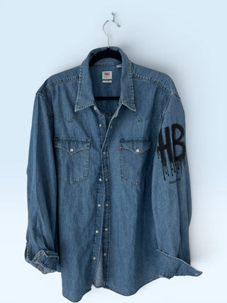 'Basic but Personalized' Painted Denim Shirt