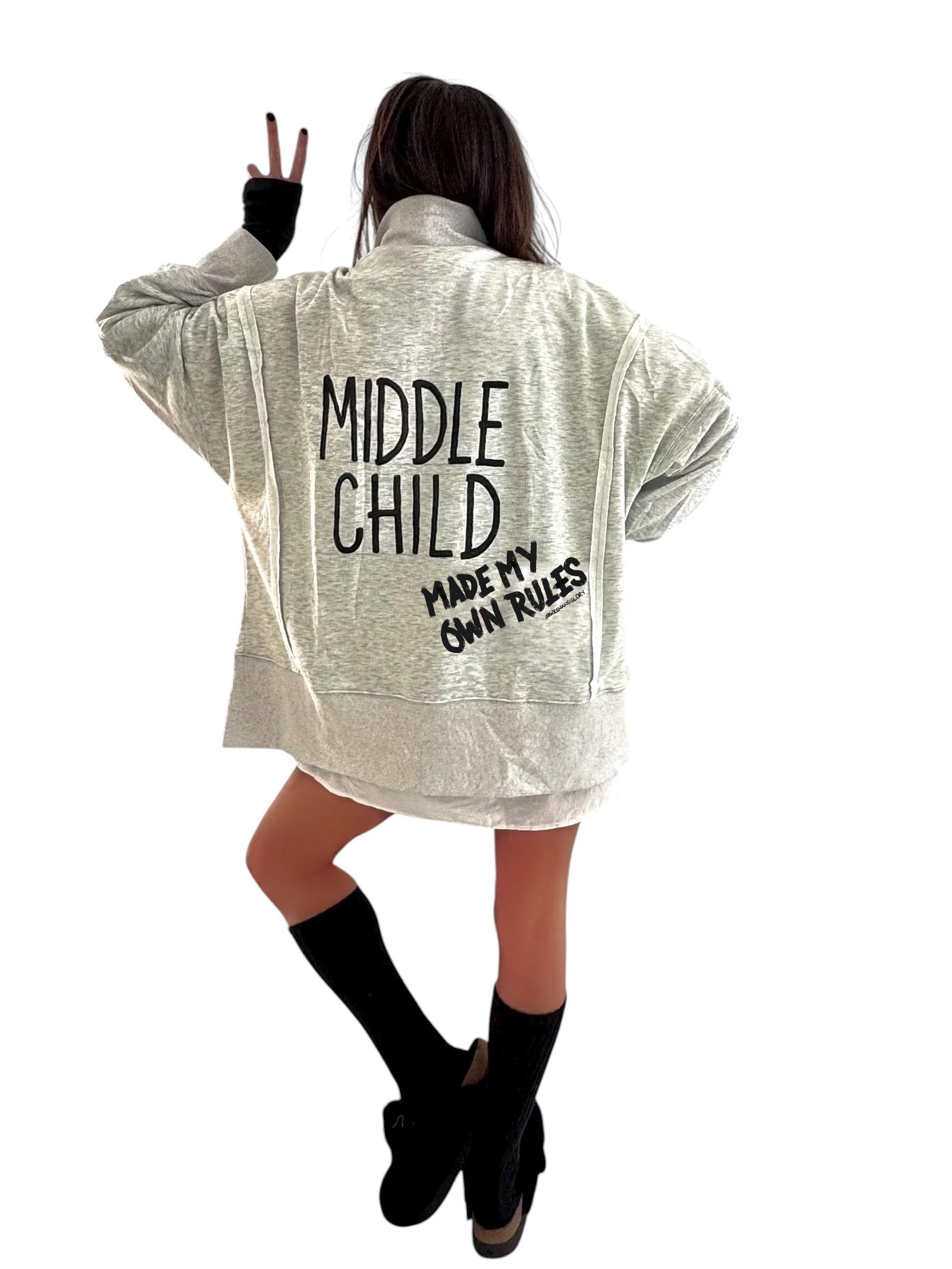 'The Middle' Painted Quarter Zip