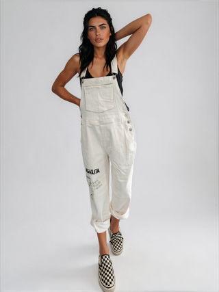 'Will Work For Tequila' Painted Overalls