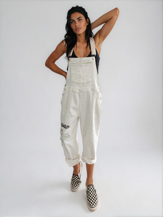 'Will Work For Tequila' Painted Overalls