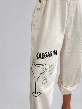 'Will Work For Tequila' Painted Overalls