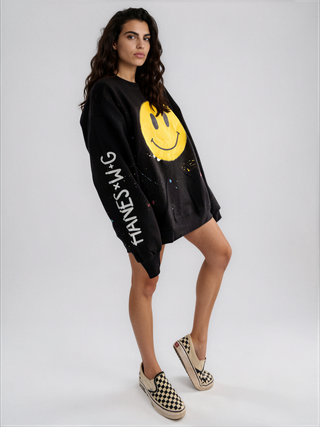 'Smiling Splatter' Hanes x W+G Crewneck