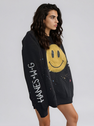 'Smiling Splatter' Hanes x W+G Crewneck