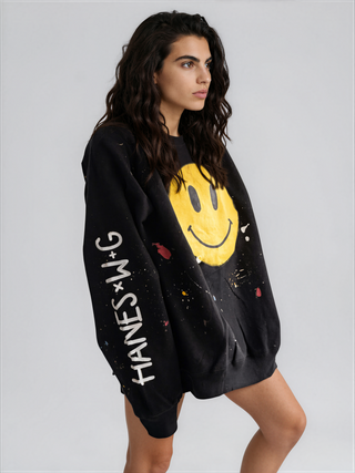 'Smiling Splatter' Hanes x W+G Crewneck