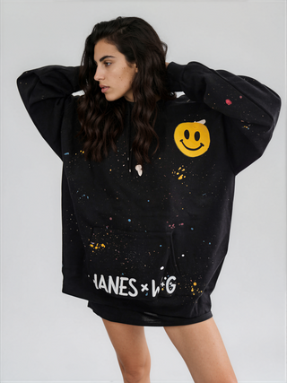 'Smiling Splatter' Hanes x W+G Hoodie