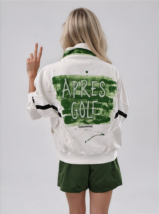 'Apres Golf' Painted Zip Up Sweater
