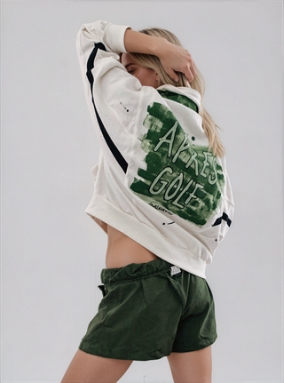 'Apres Golf' Painted Zip Up Sweater
