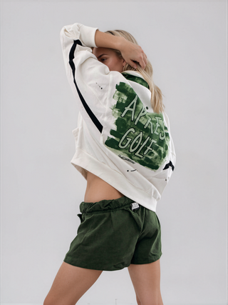 'Apres Golf' Painted Zip Up Sweater