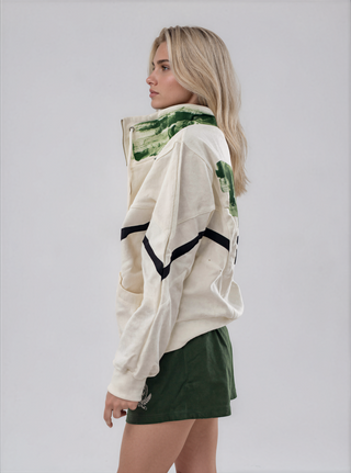 'Apres Golf' Painted Zip Up Sweater