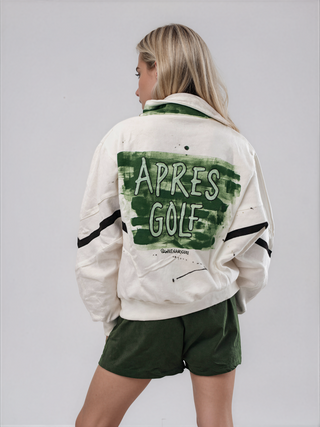 'Apres Golf' Painted Zip Up Sweater