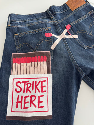 'Matchbox' Painted Levi's Jeans