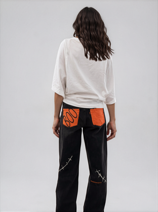 'Spooky Season' Painted Jeans