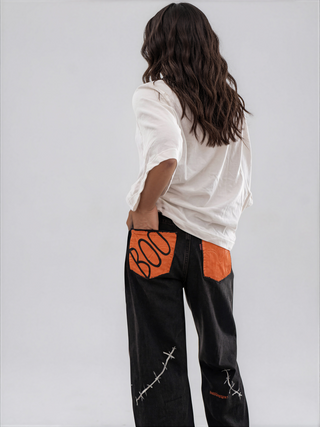 'Spooky Season' Painted Jeans