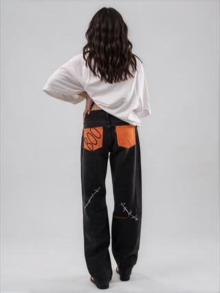 'Spooky Season' Painted Jeans