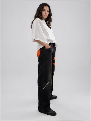 'Spooky Season' Painted Jeans