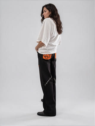 'Spooky Season' Painted Jeans