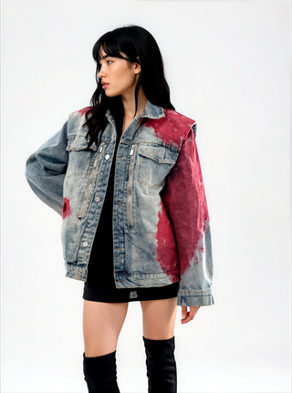 'Never Better' Painted Denim Jacket