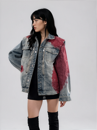 'Never Better' Painted Denim Jacket