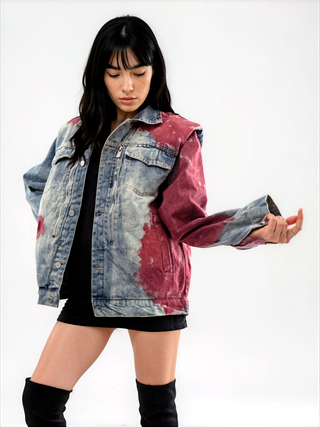 'Never Better' Painted Denim Jacket