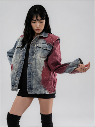 'Never Better' Painted Denim Jacket