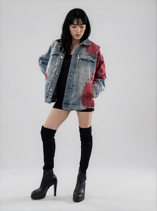 'Never Better' Painted Denim Jacket