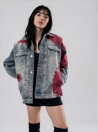 'Never Better' Painted Denim Jacket
