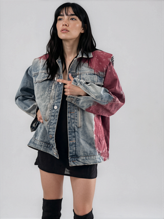 'Never Better' Painted Denim Jacket